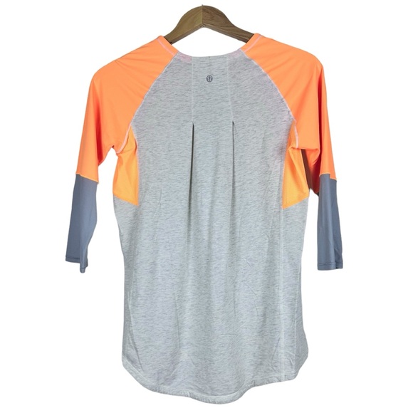 Lululemon Spincity Athletic Long Sleeve Exercise Top Activewear Spin Gray Orange - Picture 9 of 11